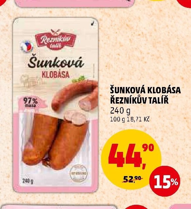 Šunková klobása Řezníkův talíř