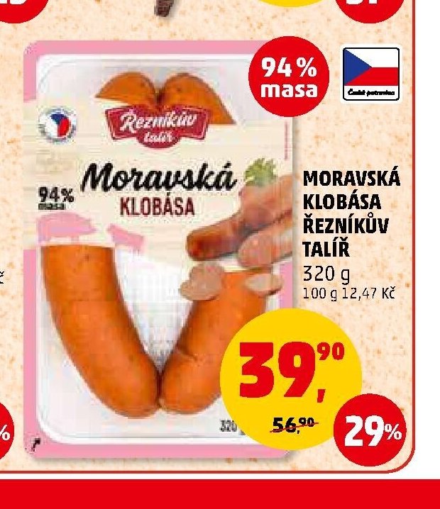 Moravská klobása Řezníkův talíř