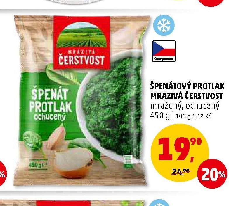 Špenátový protlak mražená čerstvost