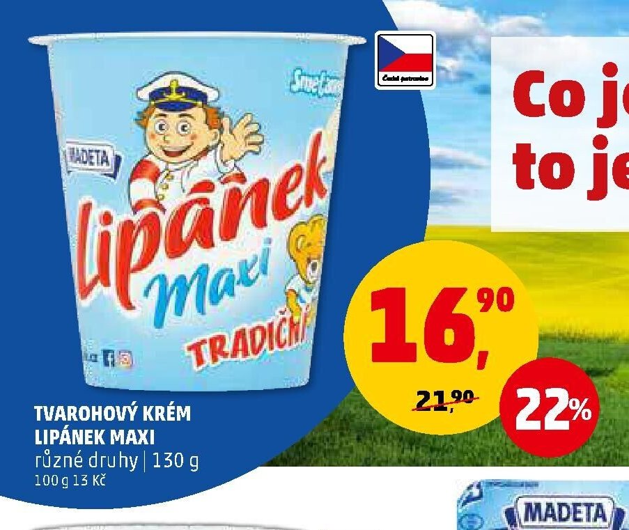 Tvarohový krém Lipánek Maxi