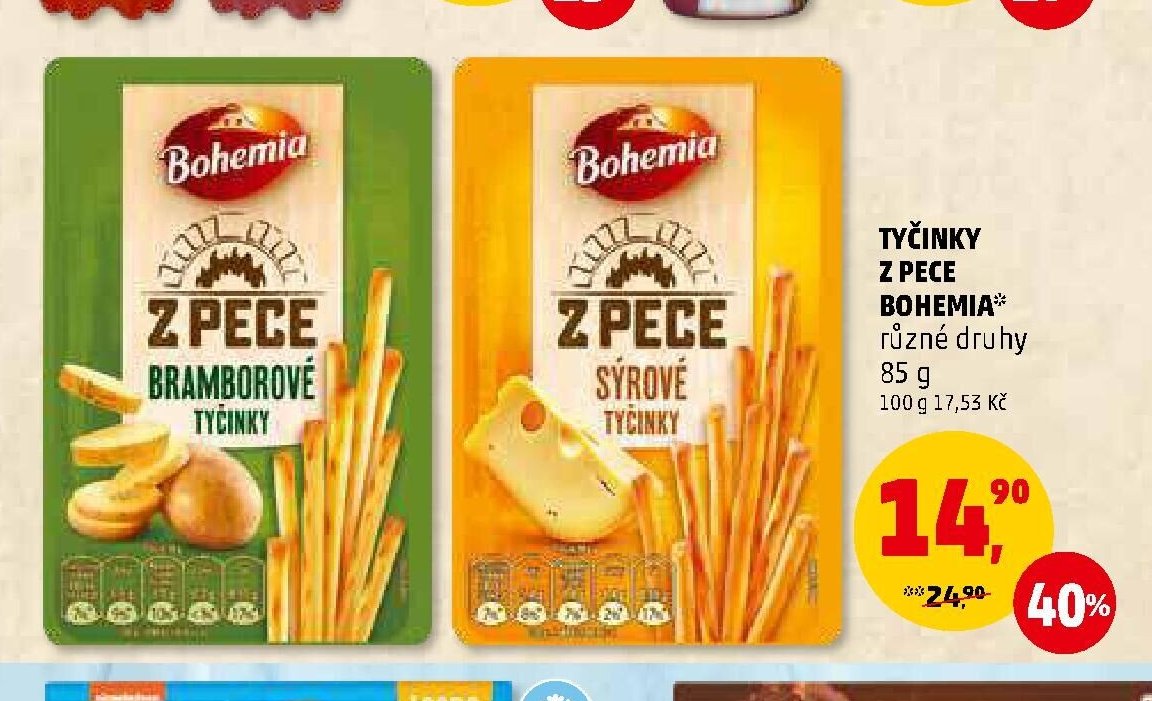 Tyčinky z pece Bohemia