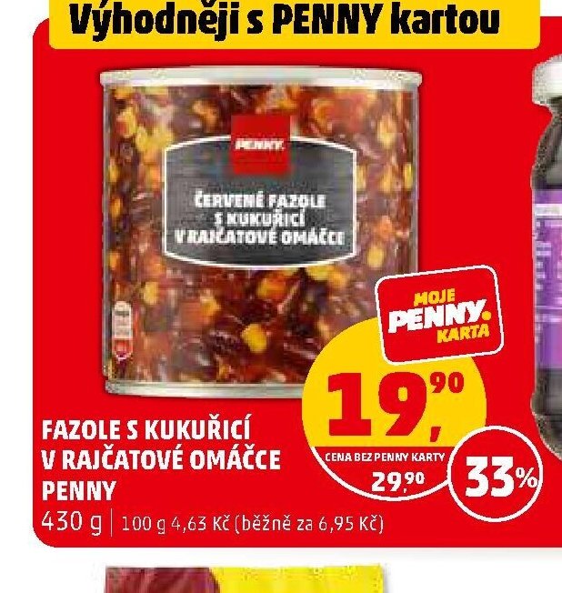 FAZOLE S KUKUŘICÍ V RAJČATOVÉ OMÁČCE PENNY