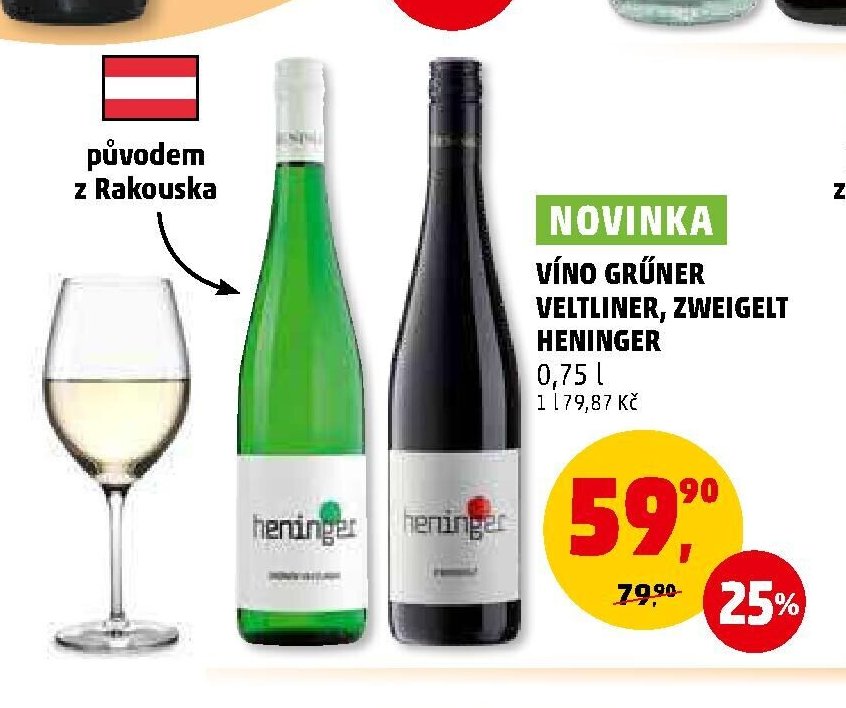 VÍNO GRÜNER VELTLINER, ZWEIGELT HENINGER