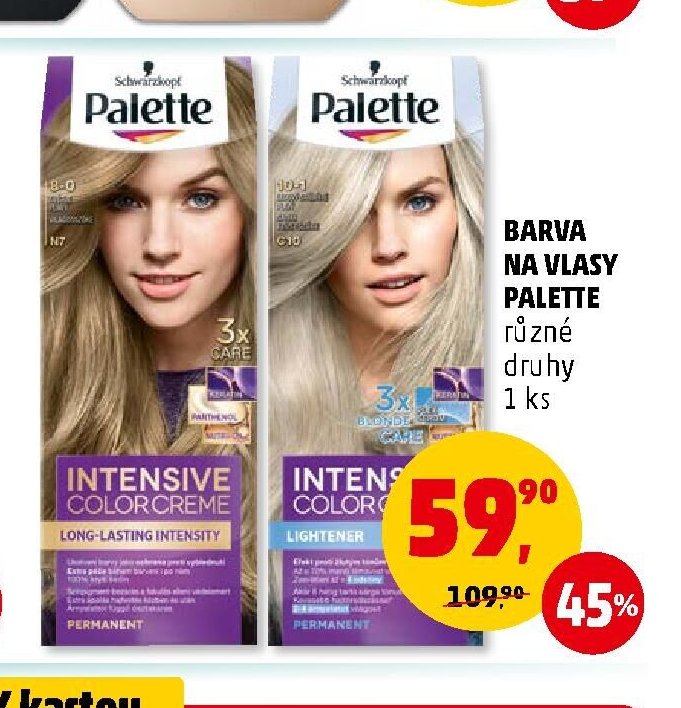 Barva na vlasy Palette