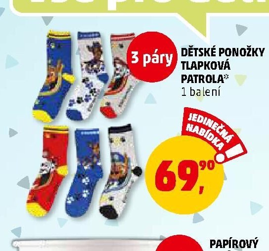 Dětské ponožky Tlapková patrola