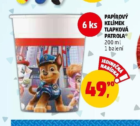 Papírový kelímek Tlapková patrola 200 ml