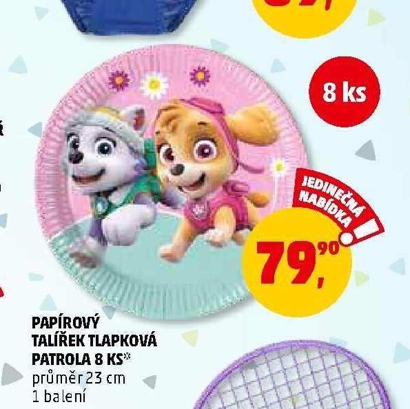 Papírový talíř Tlapková patrola 8 ks