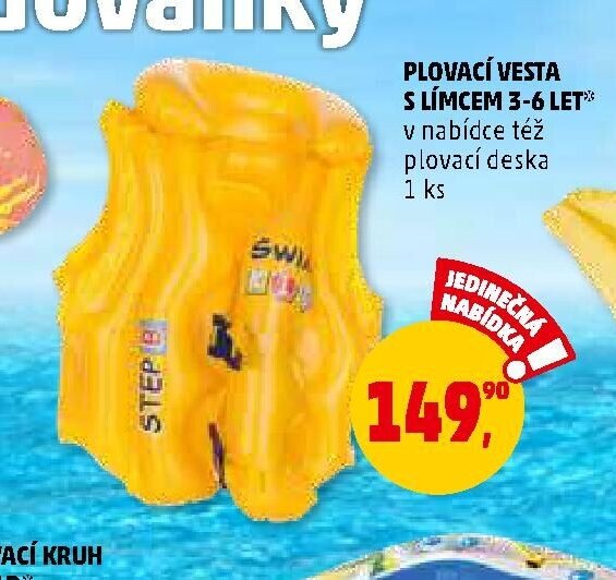 Plovací vesta s límcem 3-6 let