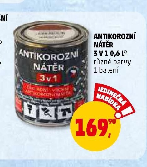 ANTIKOROZNÍ NÁTĚR 3 v 1 0,6 L