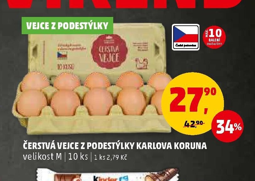 ČERSTVÁ VEJCE Z PODESTÝLKY KARLOVA KORUNA