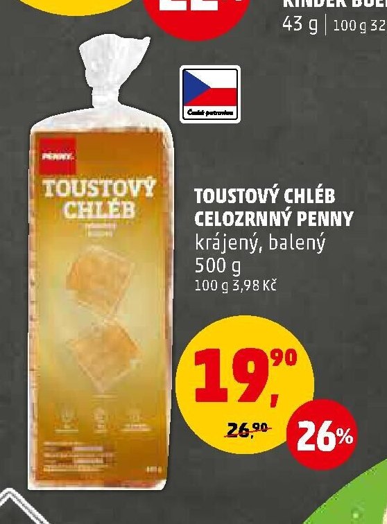 TOUSTOVÝ CHLÉB CELOZRNNÝ PENNY