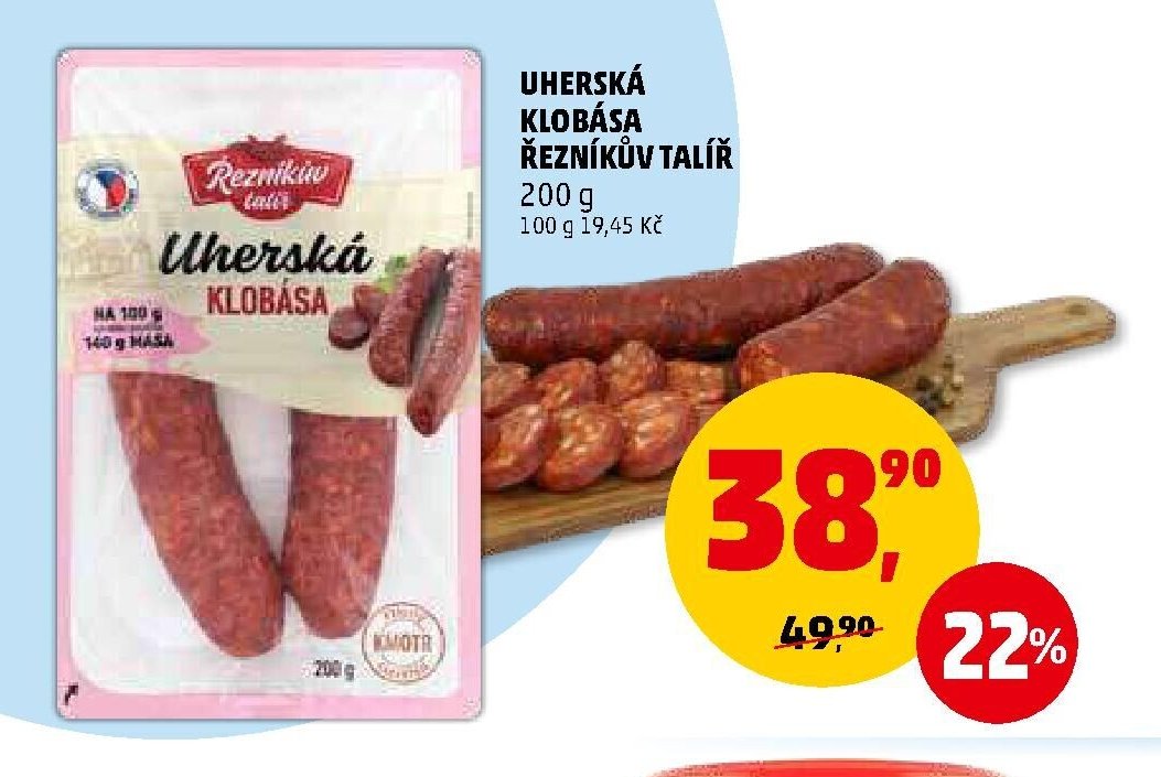 Uherská klobása Řezníkův talíř