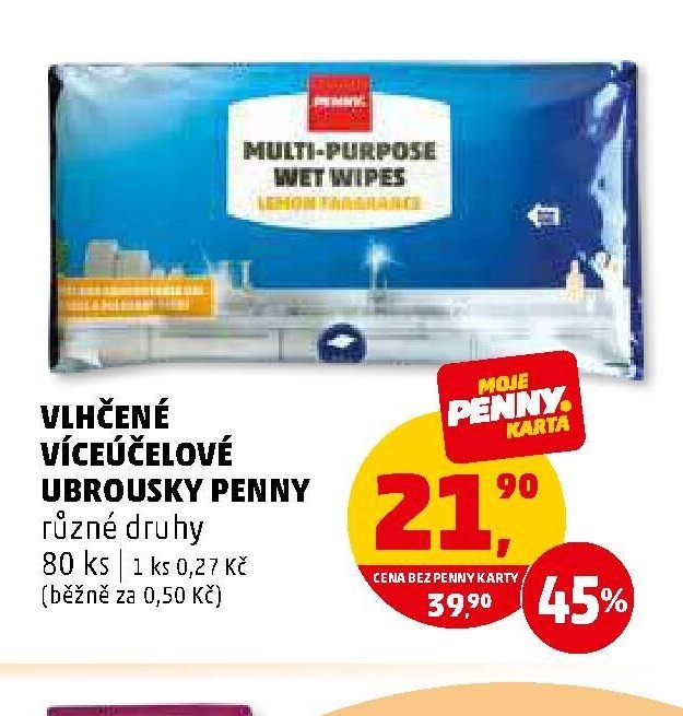 VLHČENÉ VÍCEÚČELOVÉ UBROUSKY PENNY