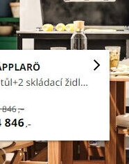 ÄPPLARÖ Stůl+2 skládací židle