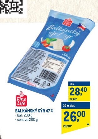 Fine Life Balkánský sýr 47%