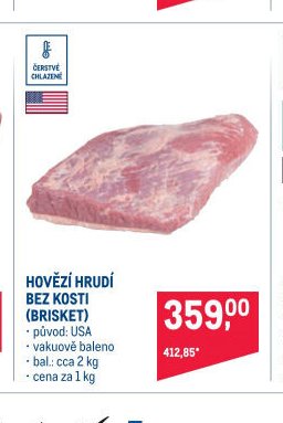 Hovězí hrudí bez kosti (brisket)