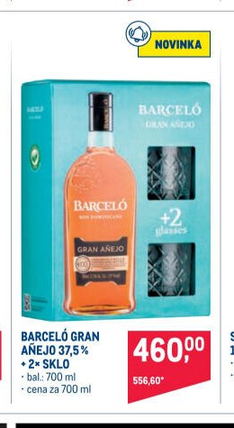 BARCELÓ GRAN AŇEJO 37,5% + 2x SKLO
