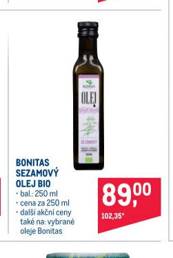 BONITAS SEZAMOVÝ OLEJ BIO