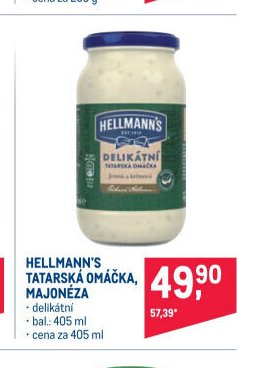 HELLMANN'S TATARSKÁ OMÁČKA, MAJONÉZA