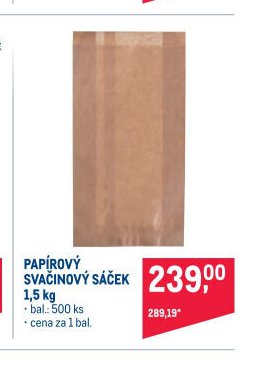 Papírový svačinový sáček 1,5 kg