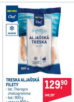 Aljašská treska filety mražená Metro Chef