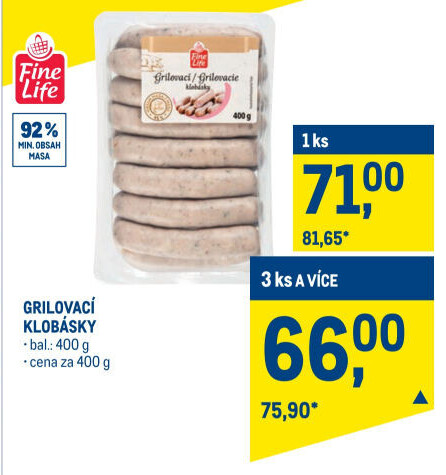 Grilovací klobása Fine Life