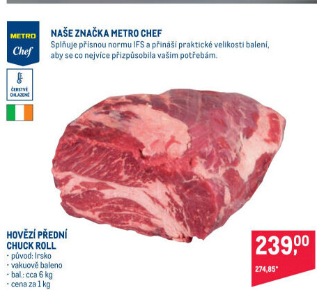 Hovězí chuck roll Metro Chef
