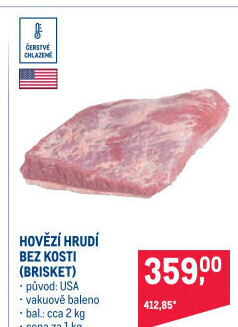 Hovězí hrudí bez kosti