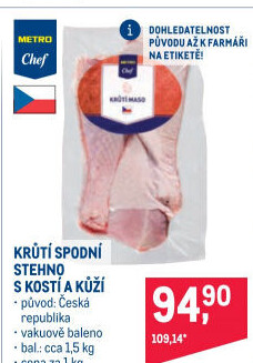 Krůtí stehno s kostí Metro Chef