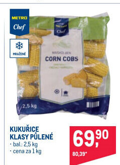 Kukuřice klasy mražená Metro Chef
