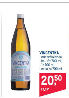 Minerální voda Vincentka