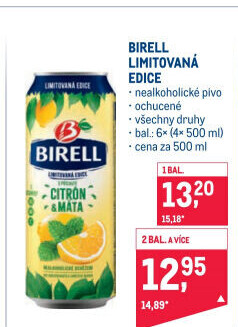 Nealkoholické pivo ochucené Birell