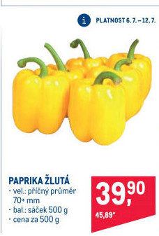 Paprika žlutá