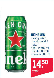 Pivo světlý ležák Heineken