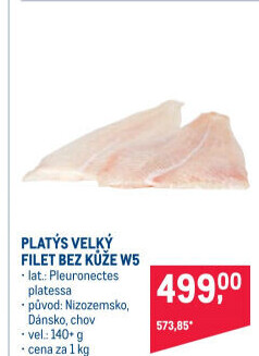 Platýs velký filet