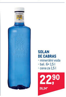 Přírodní voda Solan de Cabras