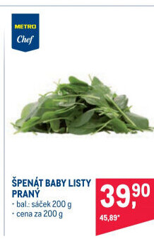 Špenát baby Metro Chef