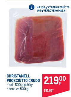 Šunka Prosciutto Crudo Christanell