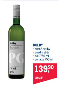 Vína Vinařství Kolby - pozdní sběr