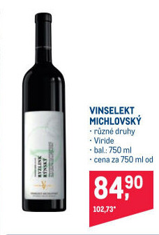 Vína Vinselekt Michlovský