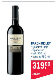 Víno Reserva Rioja Baron de Ley