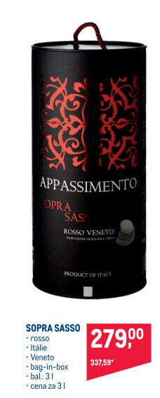 Víno Rosso Veneto Appassimento Sopra Sasso - bag in box