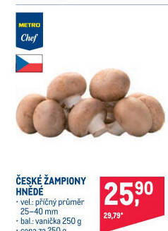 Žampiony hnědé Metro Chef