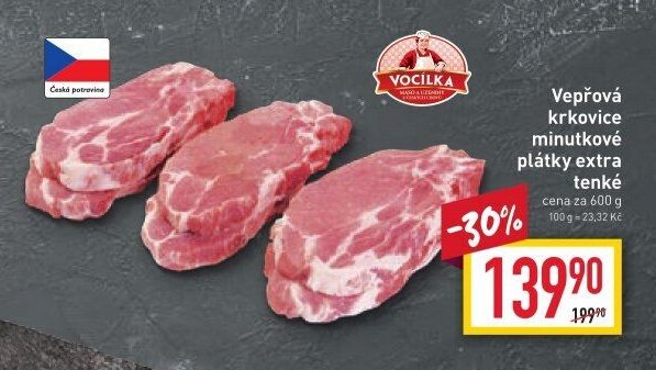 Vepřová krkovice minutkové plátky extra tenké