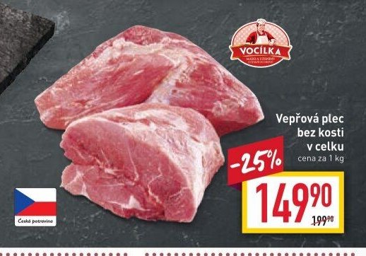 Vepřová plec bez kosti v celku