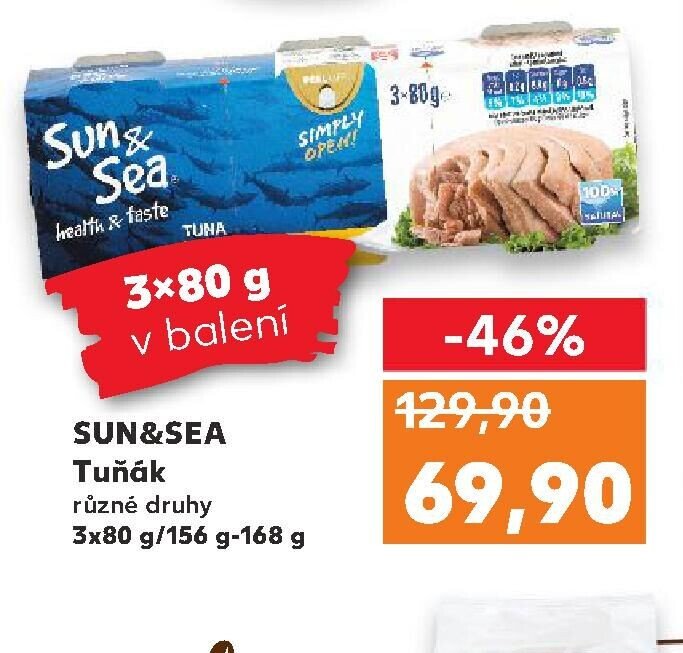 SUN&SEA Tuňák různé druhy 3x80 g