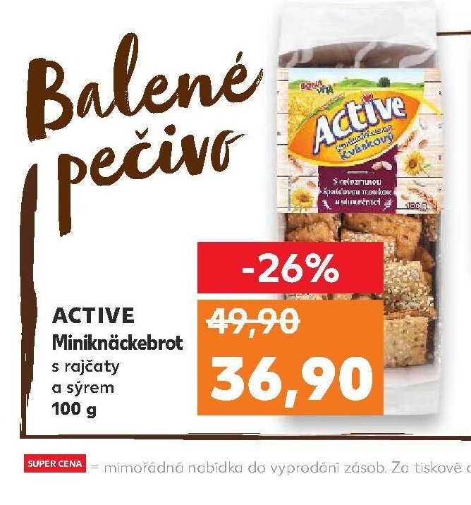 ACTIVE Miniknäckebröt s rajčaty a sýrem 100 g