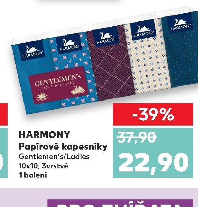 Harmony Papírové kapesníky Gentlemen's/Ladies