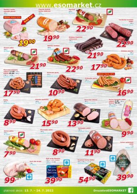akční leták ESO MARKET 13.7.2022-24.7.2022