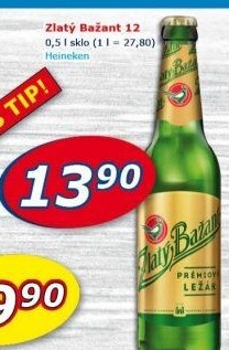 Pivo světlý ležák 12° Zlatý Bažant